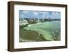 Guam, USA Territory.Beach from above with ocean beach and clouds-Bill Bachmann-Framed Photographic Print