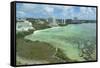 Guam, USA Territory.Beach from above with ocean beach and clouds-Bill Bachmann-Framed Stretched Canvas