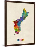 Guam Watercolor Map-Michael Tompsett-Framed Art Print