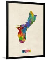 Guam Watercolor Map-Michael Tompsett-Framed Art Print