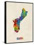 Guam Watercolor Map-Michael Tompsett-Framed Stretched Canvas