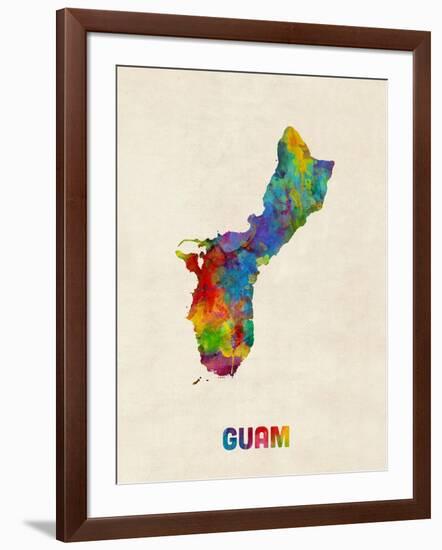 Guam Watercolor Map-Michael Tompsett-Framed Art Print