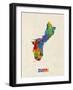 Guam Watercolor Map-Michael Tompsett-Framed Art Print