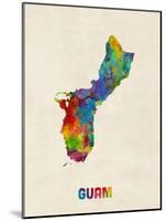 Guam Watercolor Map-Michael Tompsett-Mounted Art Print