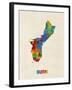 Guam Watercolor Map-Michael Tompsett-Framed Art Print