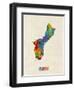 Guam Watercolor Map-Michael Tompsett-Framed Art Print