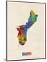 Guam Watercolor Map-Michael Tompsett-Mounted Art Print