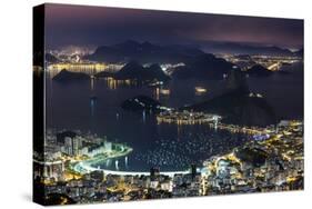 Guanabara Bay at Night, Rio De Janeiro..-Jon Hicks-Stretched Canvas