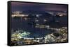 Guanabara Bay at Night, Rio De Janeiro..-Jon Hicks-Framed Stretched Canvas