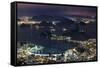 Guanabara Bay at Night, Rio De Janeiro..-Jon Hicks-Framed Stretched Canvas