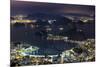 Guanabara Bay at Night, Rio De Janeiro..-Jon Hicks-Mounted Photographic Print