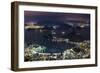 Guanabara Bay at Night, Rio De Janeiro..-Jon Hicks-Framed Photographic Print