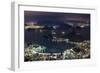 Guanabara Bay at Night, Rio De Janeiro..-Jon Hicks-Framed Photographic Print