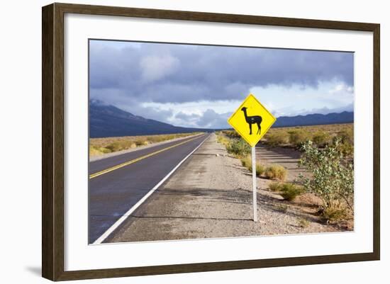 Guanaco Sign, Argentina-Peter Groenendijk-Framed Photographic Print