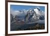 Guanaco with Cordiera del Paine in Back, Patagonia, Magellanic, Chile-Pete Oxford-Framed Photographic Print