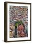 Guanajuato in Central Mexico. City overview in evening light with colorful buildings-Darrell Gulin-Framed Photographic Print