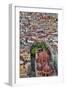 Guanajuato in Central Mexico. City overview in evening light with colorful buildings-Darrell Gulin-Framed Photographic Print