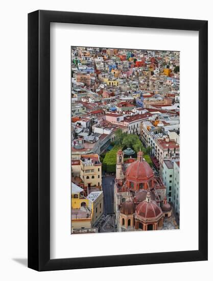 Guanajuato in Central Mexico. City overview in evening light with colorful buildings-Darrell Gulin-Framed Photographic Print