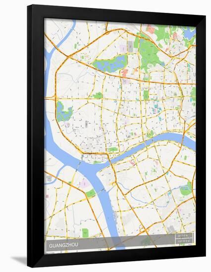 Guangzhou, China Map-null-Framed Poster