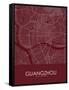 Guangzhou, China Red Map-null-Framed Stretched Canvas