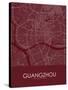 Guangzhou, China Red Map-null-Stretched Canvas