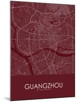 Guangzhou, China Red Map-null-Mounted Poster