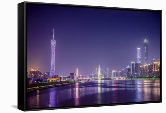 Guangzhou, China Skyline on the Pearl River.-SeanPavonePhoto-Framed Stretched Canvas