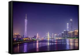 Guangzhou, China Skyline on the Pearl River.-SeanPavonePhoto-Framed Stretched Canvas