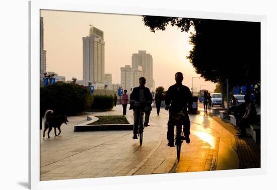 Guangzhou Cyclists-Charles Bowman-Framed Photographic Print