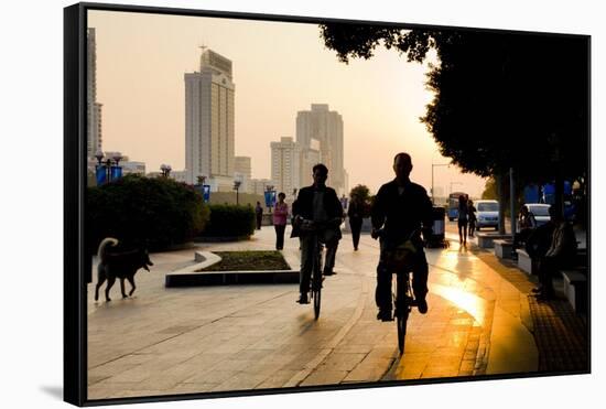 Guangzhou Cyclists-Charles Bowman-Framed Stretched Canvas