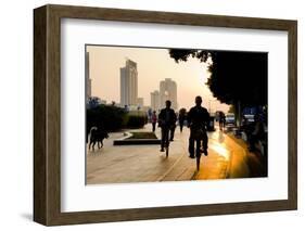 Guangzhou Cyclists-Charles Bowman-Framed Photographic Print