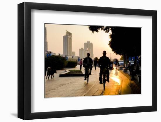 Guangzhou Cyclists-Charles Bowman-Framed Photographic Print