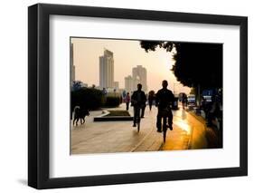 Guangzhou Cyclists-Charles Bowman-Framed Photographic Print