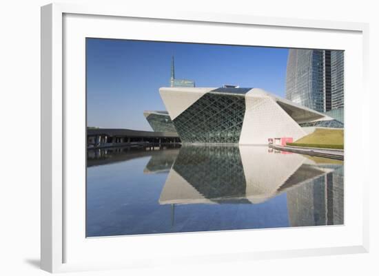 Guangzhou Opera House in Zhujiang New Town, Tian He, Guangzhou, Guangdong, China, Asia-Ian Trower-Framed Photographic Print