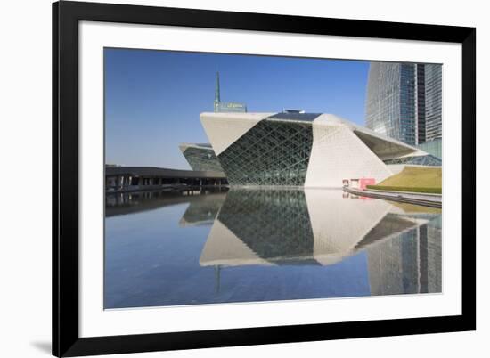 Guangzhou Opera House in Zhujiang New Town, Tian He, Guangzhou, Guangdong, China, Asia-Ian Trower-Framed Photographic Print