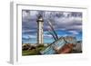 Guantanamo Bay, Cuba - Lighthouse and Broken Ship-Lantern Press-Framed Art Print