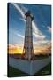 Guantanamo Bay, Cuba - Sunset and Lighthouse-Lantern Press-Stretched Canvas