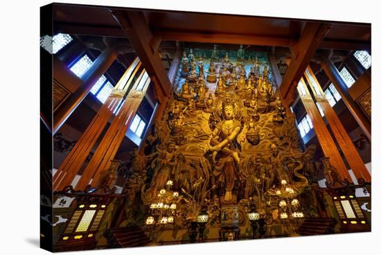 Guanyin Buddha with Many Smaller Buddhas at Yong Fu Temple, Hangzhou, Zhejiang, China, Asia-Andreas Brandl-Stretched Canvas