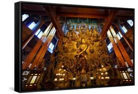 Guanyin Buddha with Many Smaller Buddhas at Yong Fu Temple, Hangzhou, Zhejiang, China, Asia-Andreas Brandl-Framed Stretched Canvas