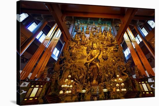 Guanyin Buddha with Many Smaller Buddhas at Yong Fu Temple, Hangzhou, Zhejiang, China, Asia-Andreas Brandl-Stretched Canvas