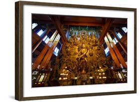 Guanyin Buddha with Many Smaller Buddhas at Yong Fu Temple, Hangzhou, Zhejiang, China, Asia-Andreas Brandl-Framed Photographic Print