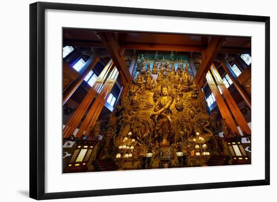 Guanyin Buddha with Many Smaller Buddhas at Yong Fu Temple, Hangzhou, Zhejiang, China, Asia-Andreas Brandl-Framed Photographic Print