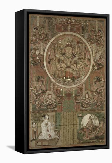 Guanyin sous deux formes : "Grand compatissant" et "Lune dans l'eau (Shuiyue)"-null-Framed Stretched Canvas