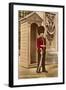 Guard at Buckingham Palace, London, England-null-Framed Art Print