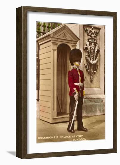 Guard at Buckingham Palace, London, England-null-Framed Art Print