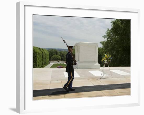 Guard at the Tomb of the Unknown Soldier, Arlington National Cemetery, Arlington, Virginia, USA-Robert Harding-Framed Photographic Print