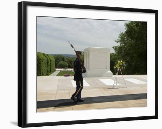 Guard at the Tomb of the Unknown Soldier, Arlington National Cemetery, Arlington, Virginia, USA-Robert Harding-Framed Photographic Print