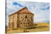 Guard house on border between Georgia and Azerbaijan near David Gareji Monastery, Udabno-Jan Miracky-Stretched Canvas