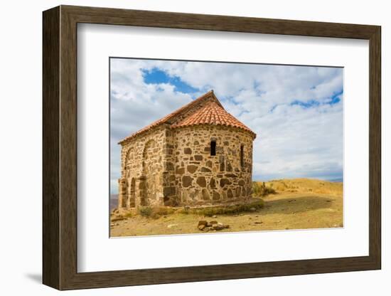 Guard house on border between Georgia and Azerbaijan near David Gareji Monastery, Udabno-Jan Miracky-Framed Photographic Print