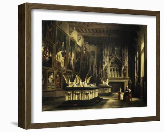 Guard Room, Museum of Dijon in 1847, Painting by Auguste Mathieu (1810-1864)-null-Framed Giclee Print